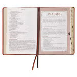 Saddle Tan Faux Leather Spiritual Growth Bible