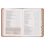Saddle Tan Faux Leather Spiritual Growth Bible
