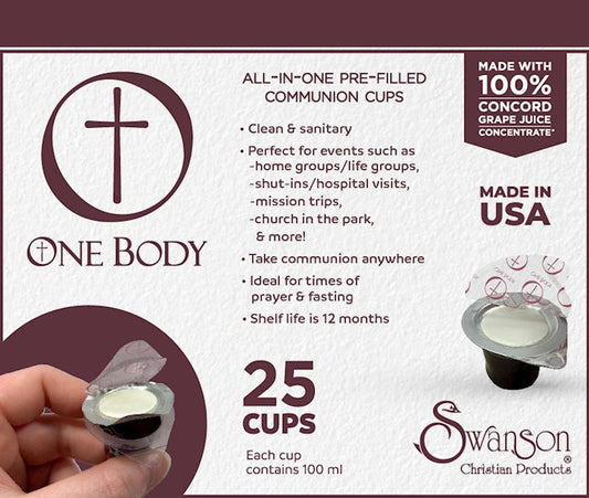 Communion-One Body Prefilled Cup Juice/Wafer (Box Of 25) (Pkg-25)