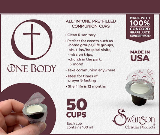 Communion-One Body Prefilled Cup Juice/Wafer (Box Of 50) (Pkg-50)