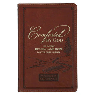 Comforted by God Honey-Brown Faux Leather Devotional Gift Book
by Boyd Bailey