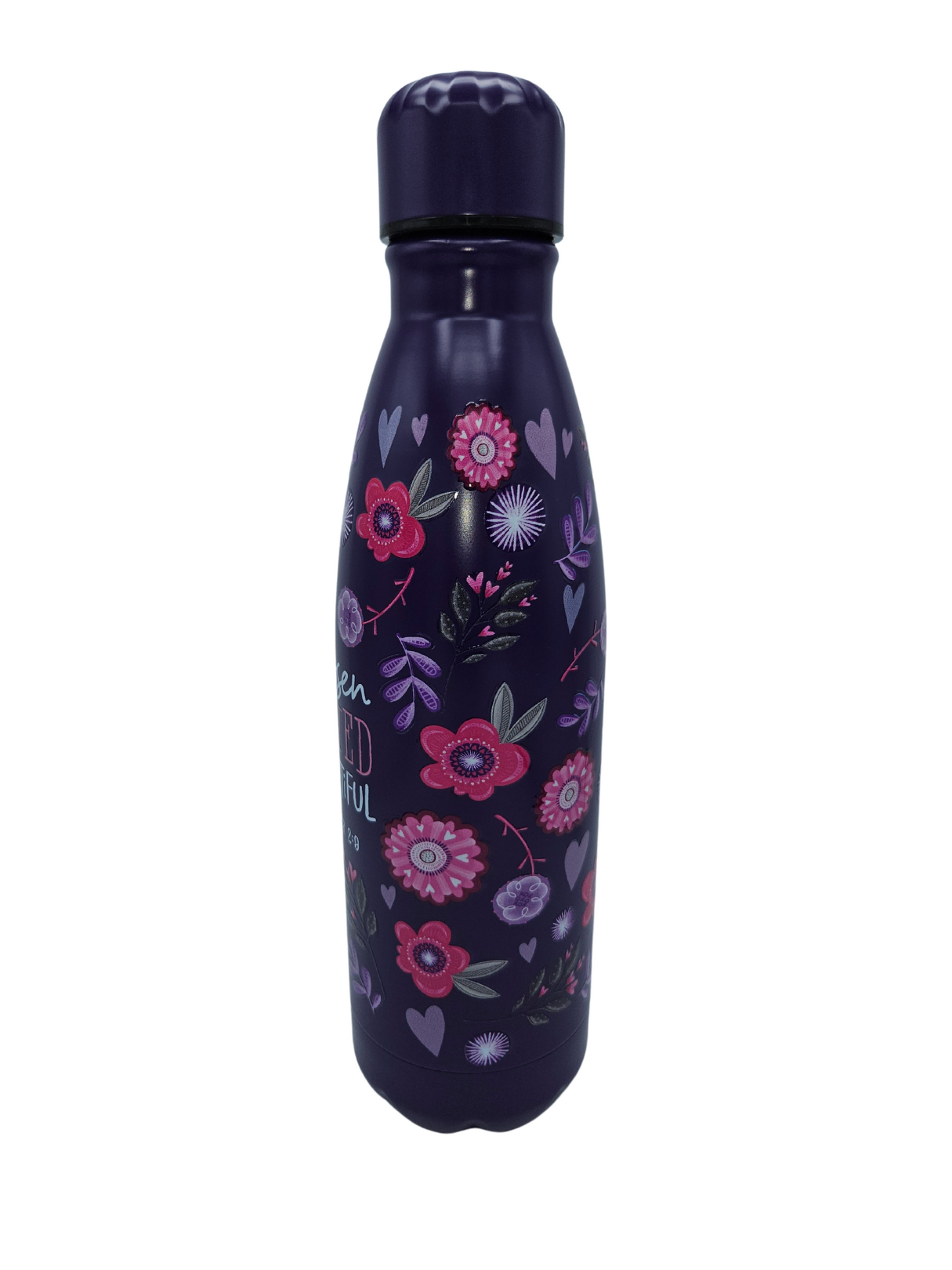 Chosen Loved Beautiful Purple Stainless Steel Water Bottle - 1 Peter 2:9